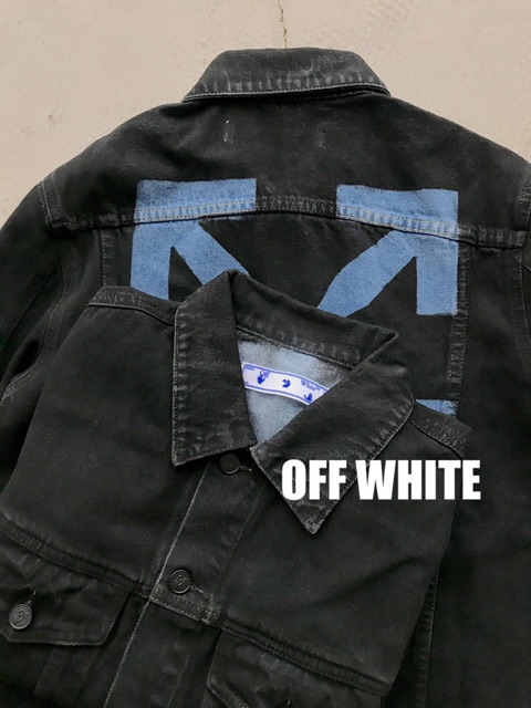 Áo khoác jeans Off White arrow print denim jacket fw20