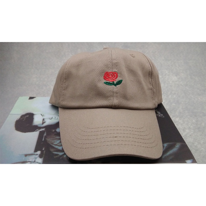 Mũ Lưỡi Trai Vải Cotton Thêu Hoa Hồng Dễ Thương Cho Nam Và Nữ