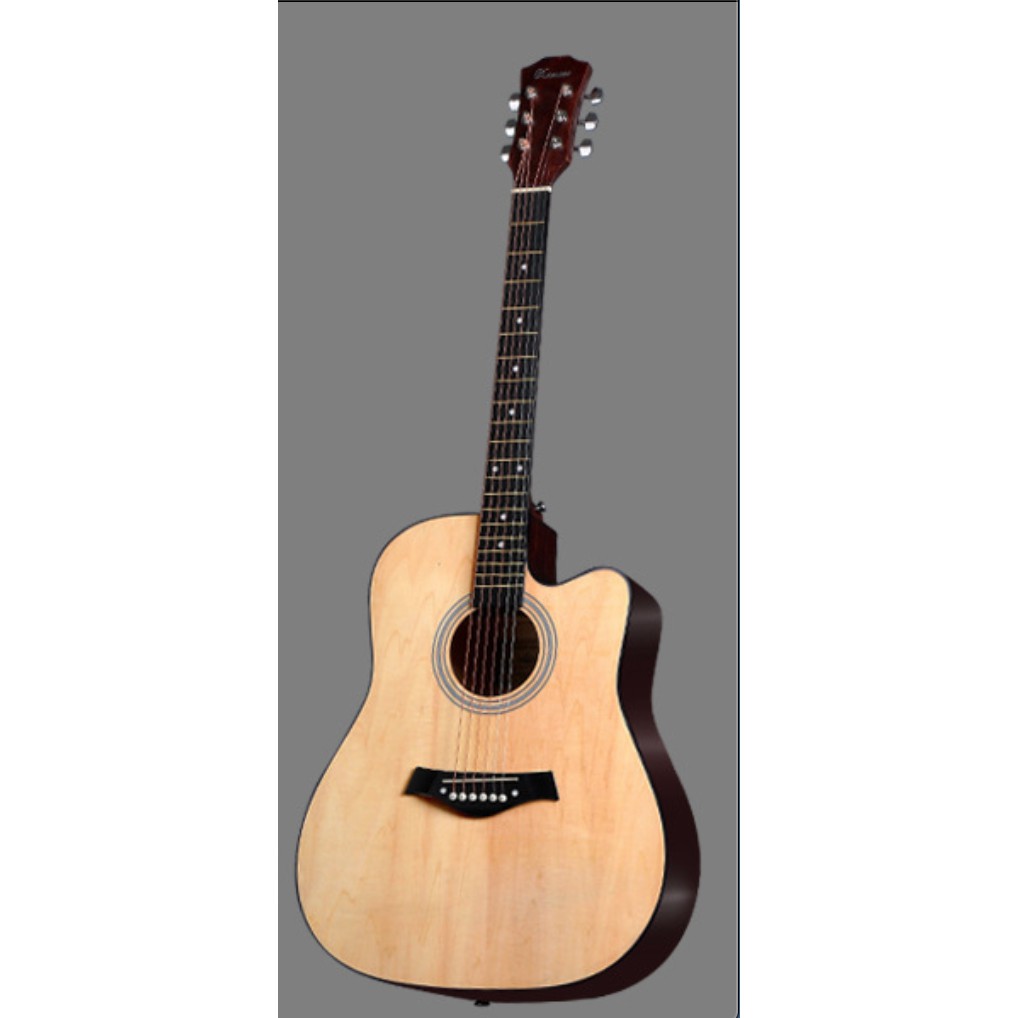 Đàn Guitar Thùng Dáng Khuyết Gỗ Tự Nhiên Có Ty Chỉnh Cần Giao Tại Xưởng