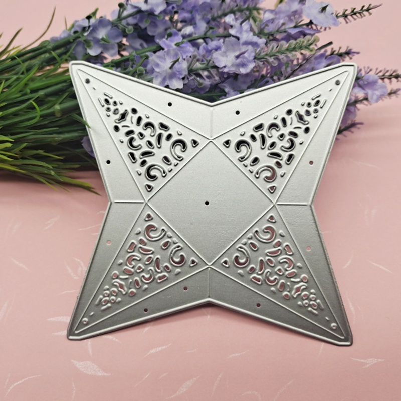 Khuôn Cắt Giấy Kim Loại Hình Ngôi Sao Bốn Cánh Dùng Để Trang Trí Thẻ Scrapbook
