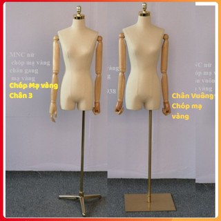 Manocanh nữ có tay, Chân mạ vàng Vuông Hoặc 3 chân, Hàng Cao Cấp