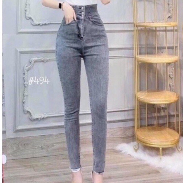 [ KHO SỈ QUẦN BÒ] QUẦN JEAN CẠP CAO 3 KHUY QUẦN ÔM CHẤT CO DÃN