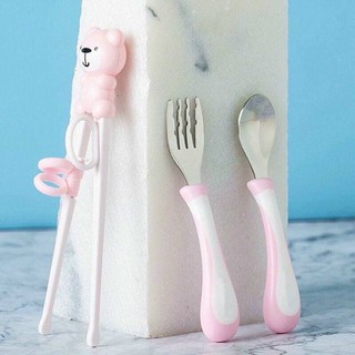 Bộ Thìa Dĩa Đũa Tập Ăn Hình Gấu Cho Bé Momy20 Shop