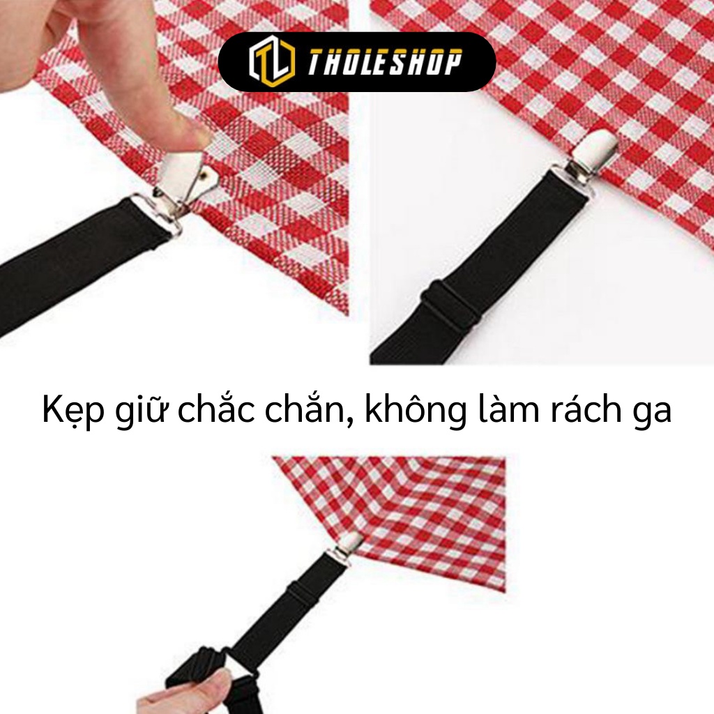 Cố Định Ga Giường - Combo 4 Miếng Kẹp Khăn Trải Giường, Trải Bàn Chống Xê Dịch 5162