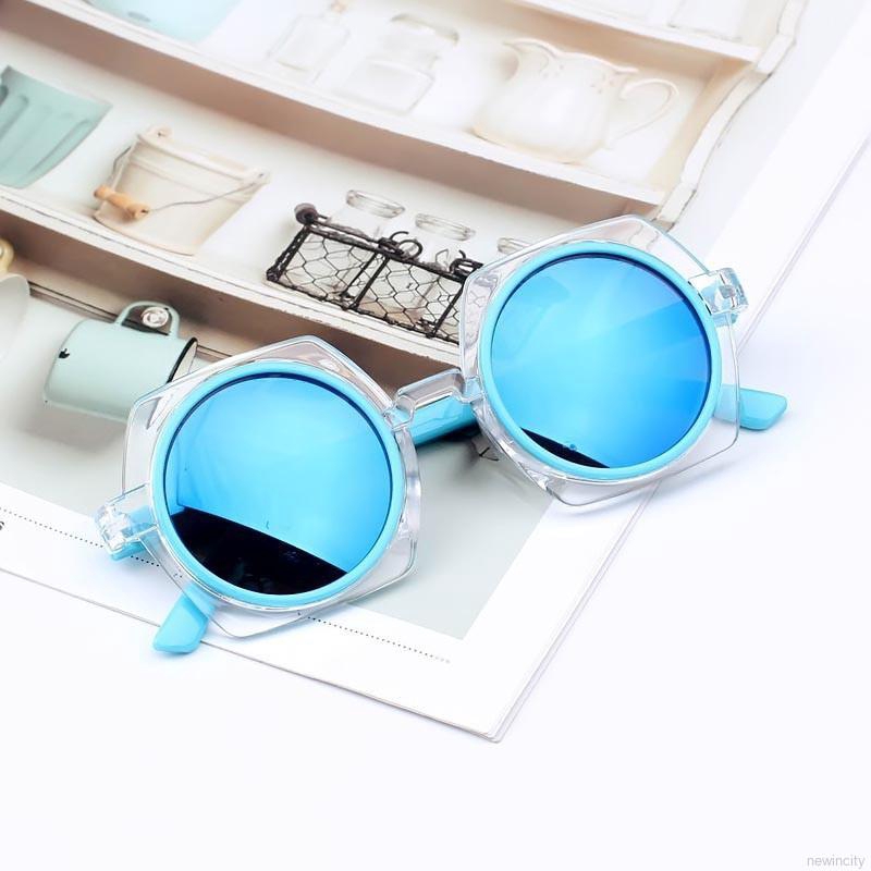 Kính râm gọng tròn chống tia UV kiểu dáng Hàn Quốc dành cho bé trai và bé gái
