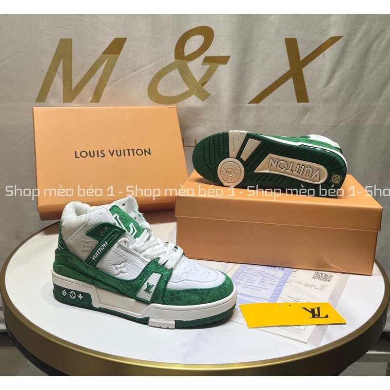 Giày thể thao sneaker lv cao cổ viền hoạ tiết fullbox