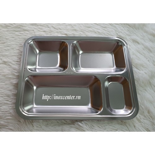 Khay cơm inox 4 ngăn, inox 304