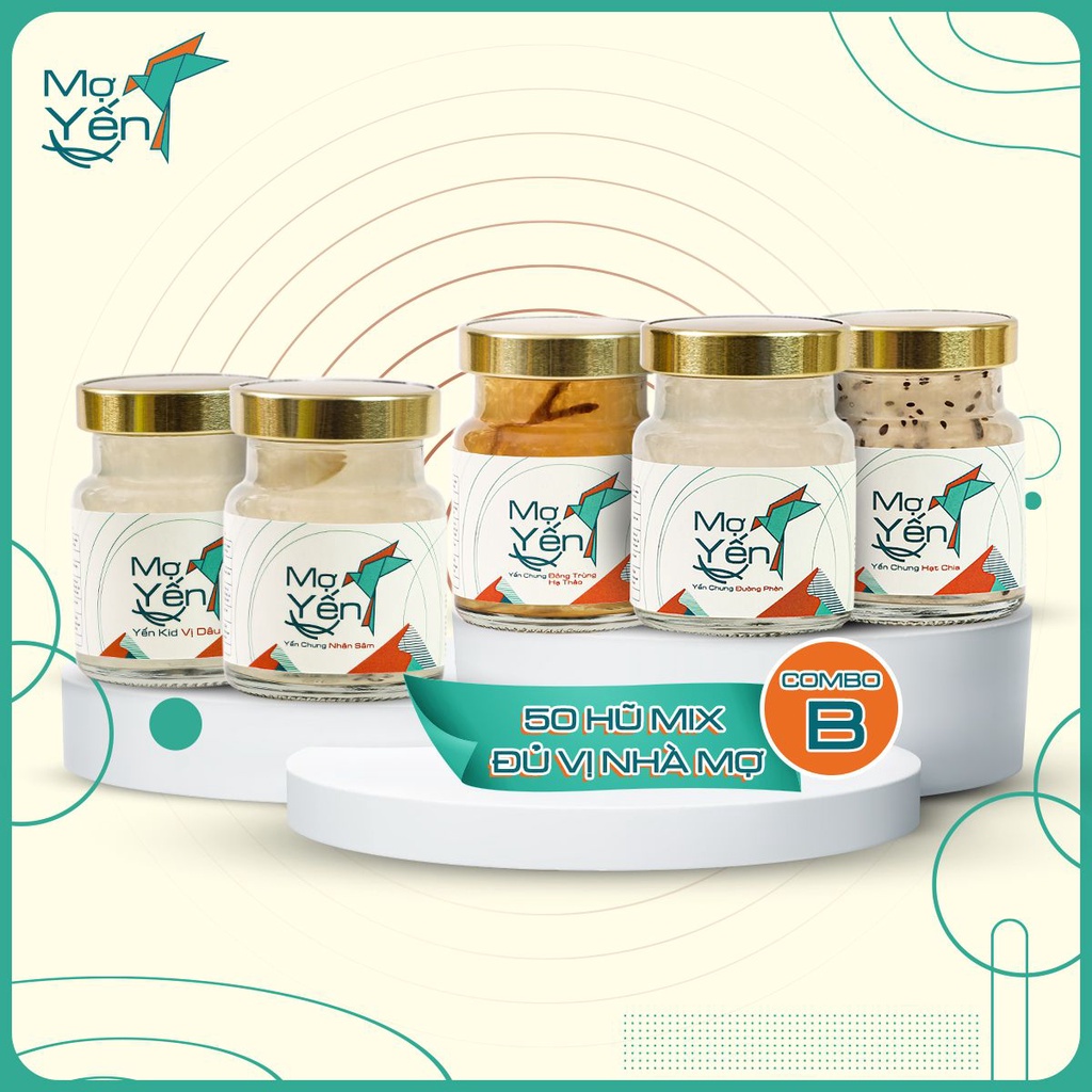 Combo 50 hũ Mix Đủ Vị MỢ YẾN Combo B, giàu dinh dưỡng, hỗ trợ miễn dịch toàn diện 25% Yến thật