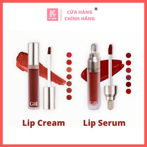 [TẶNG MẶT NẠ NHAU THAI CỪU] Son kem lì Gilaa long wear lip cream, plumping, rich rosie