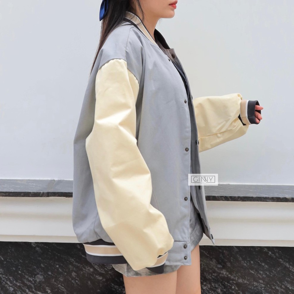 Áo Khoác Bomber Enjog TK 02| Khoác Bomber Nữ| Form Rộng| Áo Bóng Chày | BigBuy360 - bigbuy360.vn