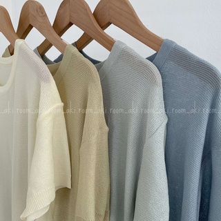 Áo len mongtoghi mỏng basic cổ tròn 960
