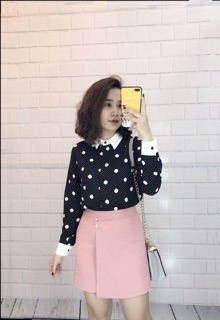 Áo sơ mi trắng đen