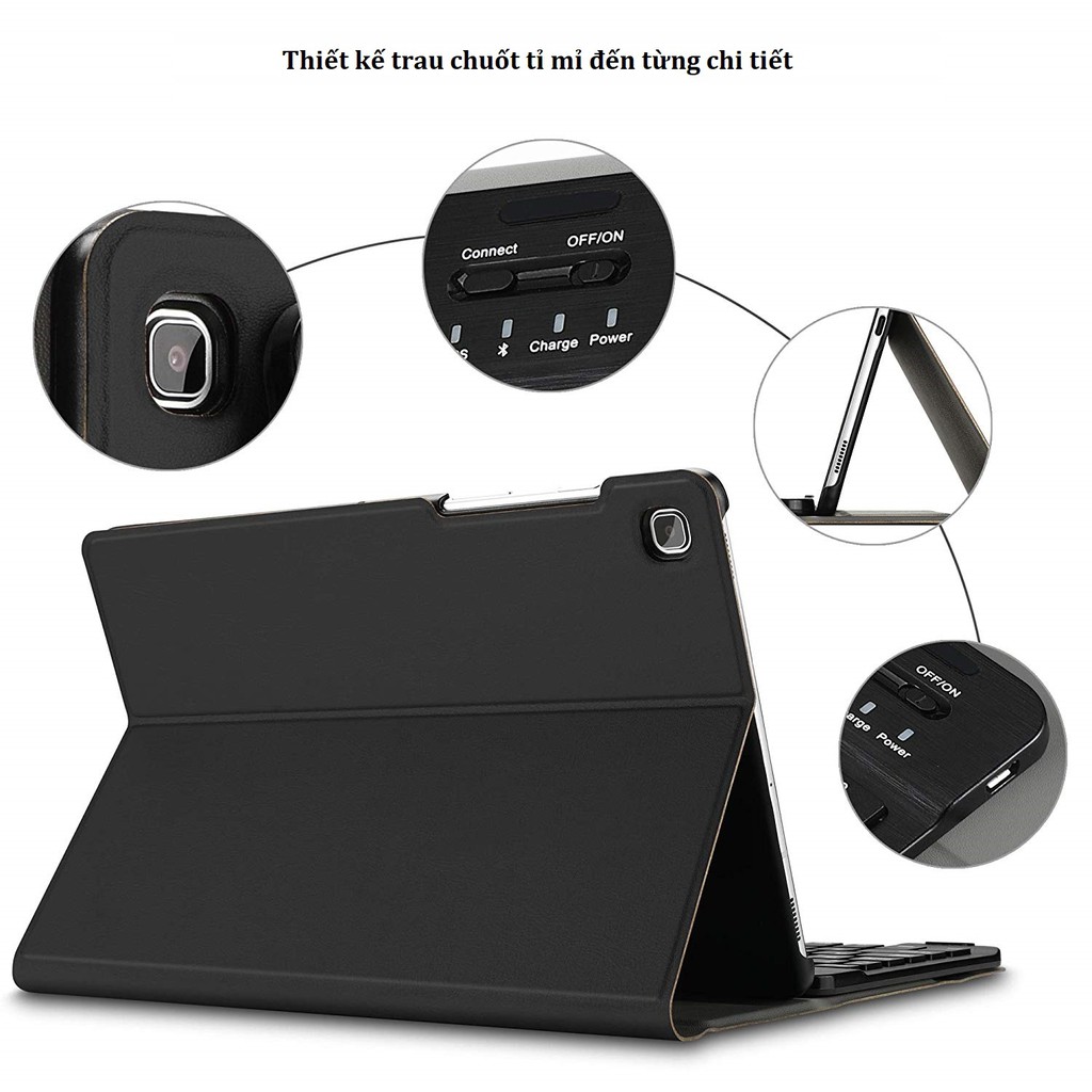Bàn phím bluetooth Samsung T725, T720, Galaxy Tab S5E, kèm bao da