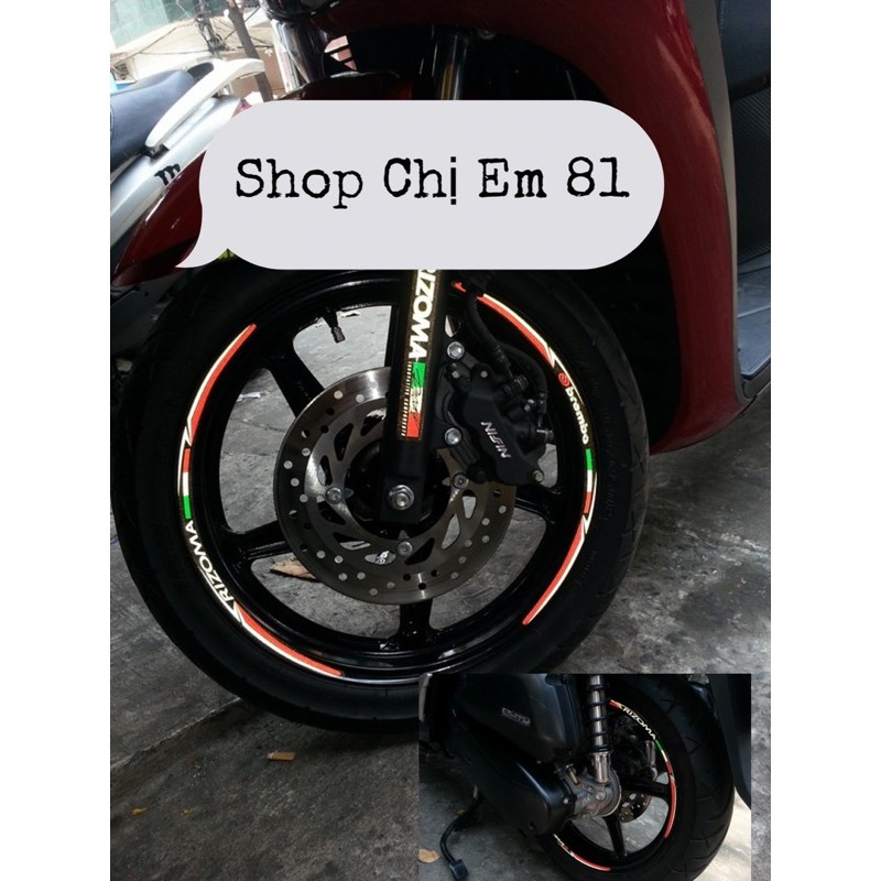 Decal phản quang bánh mâm xe máy bản lớn Redbull, Monster, Yoshimura, Rizoma