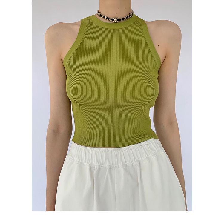 Áo ba lỗ cổ cao croptop Áo Hai Dây Dáng Ôm Co Giãn Phong Cách Hàn Quốc Cho Nữ crop top | WebRaoVat - webraovat.net.vn