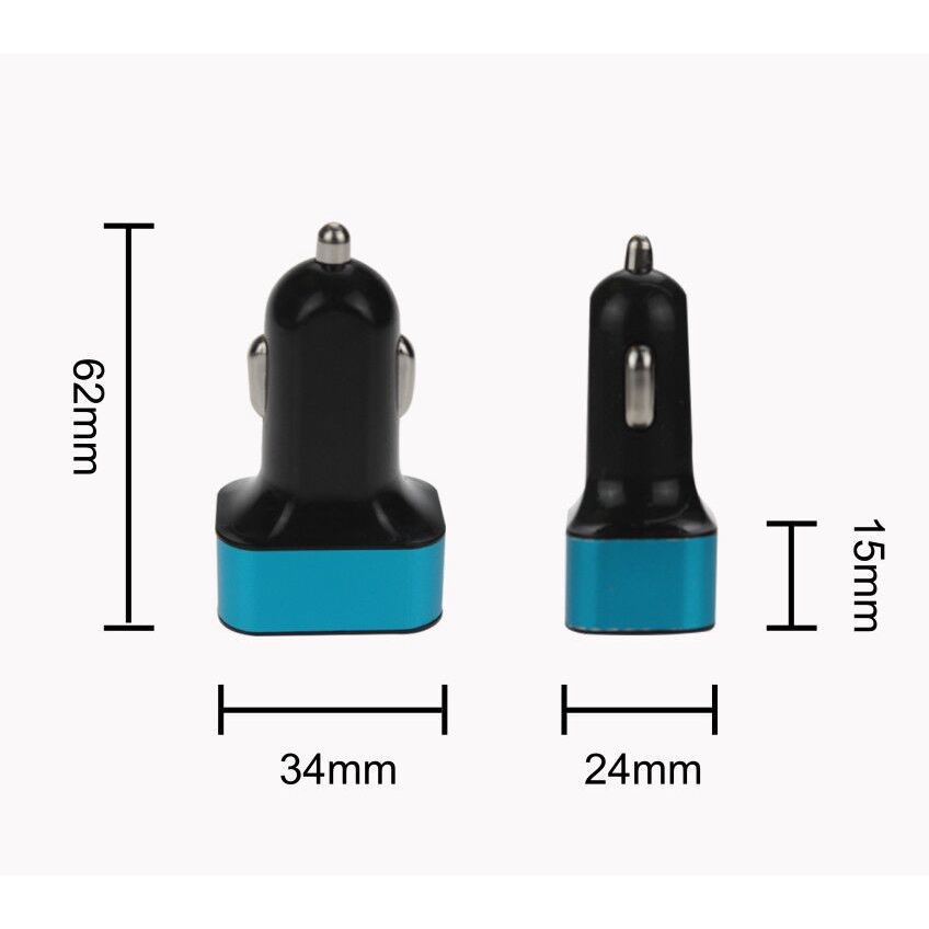 Củ Sạc Điện Thoại Trên Ô Tô 12v 3 Cổng Usb Dc 01