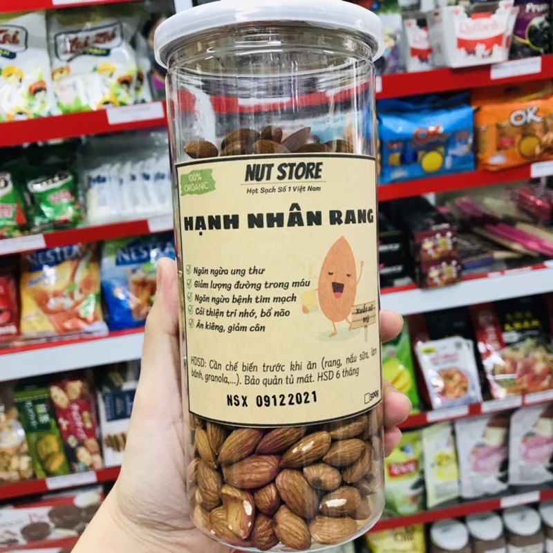 Hạt hạnh nhân rang nguyên vị Nut Store 500g