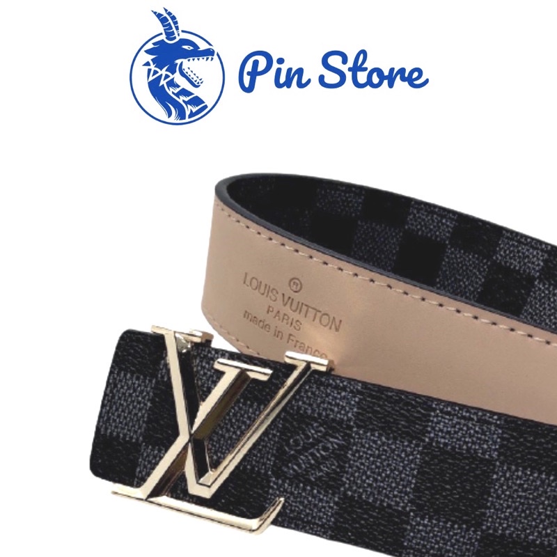 12.12 Thắt lưng nam lv, Dây nịt, Dây lưng nam đẹp cao cấp hàng hiệu da thật Pin Store bản nhỏ