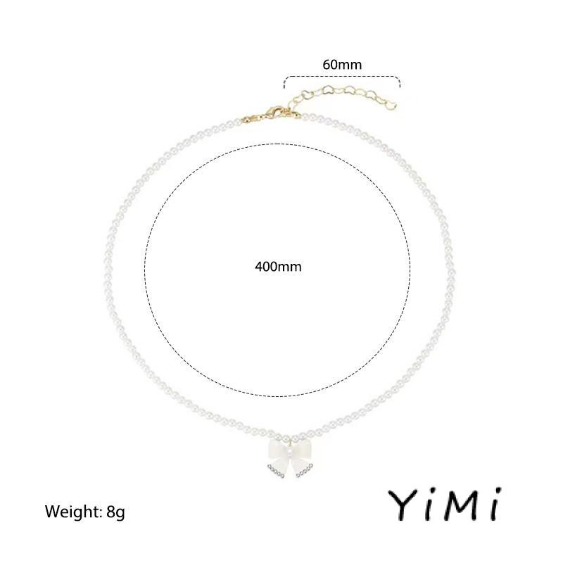 Vòng cổ Mặt Hình Nơ Đính Ngọc Trai Phong Cách Thời Trang 2022