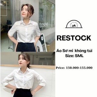 Áo Sơ Mi Trắng Basic Đi Học Đi Làm Công Sở Cao Cấp