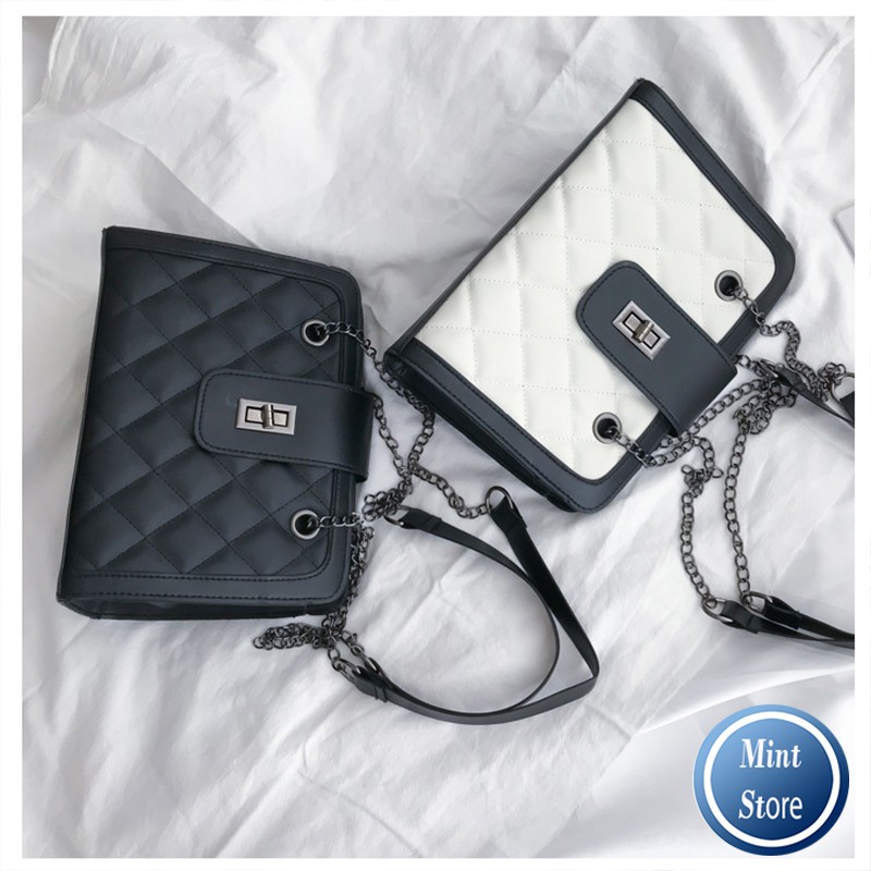 TÚI ĐEO CHÉO NỮ ROTALY TRẦN CHỈ KHÓA XOAY SIZE 24 PHONG CÁCH CHÂU ÂU HH 87