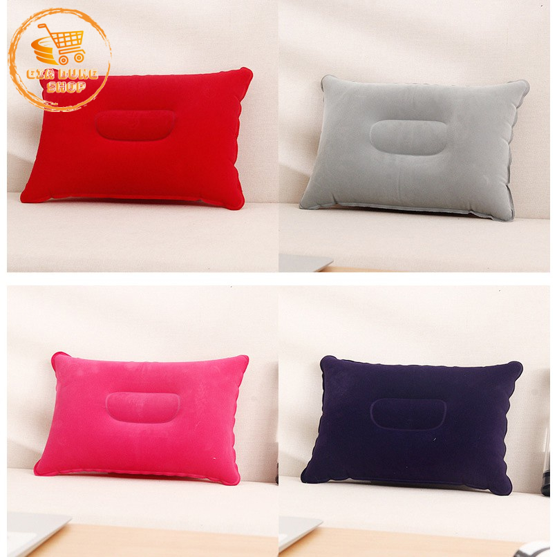 Gối Hơi Du Lich Kích Thước 24 x 34.5cm Dùng Cho Văn Phòng, Tựa Lưng, Đi Xe, Dã Ngoại Gấp Gọn Tiện Lợi