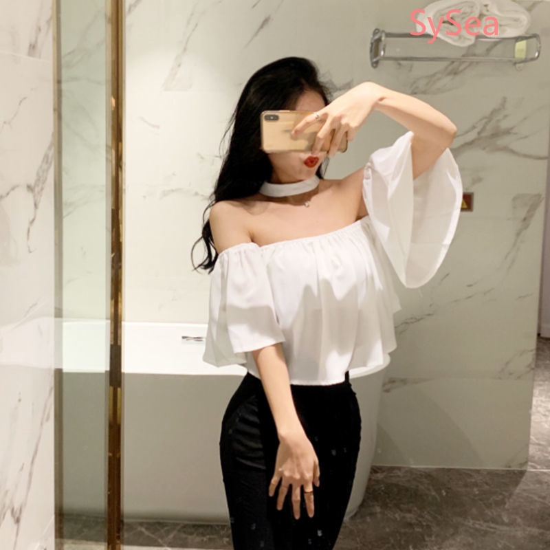 Áo Sơ Mi Trễ Vai Dáng Rộng Thiết Kế Quyến Rũ Cho Nữ