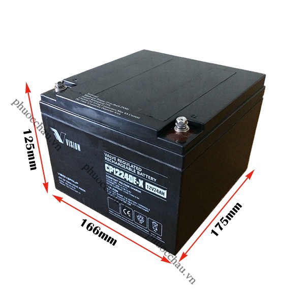 Ắc Quy Lưu Điện VISION CP12240E-X 12V-24AH, Chuyên Dùng Cho Nguồn Dự Phòng