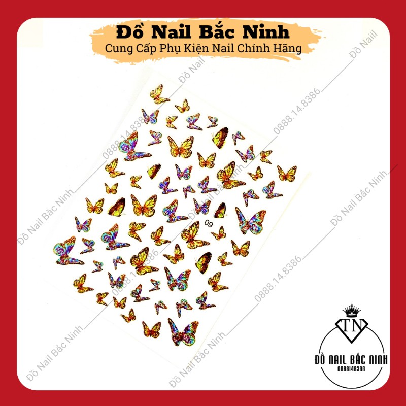 Sticker Nail Dán Móng Tay Hình Bướm Hiệu Ứng 3D Cực Đẹp