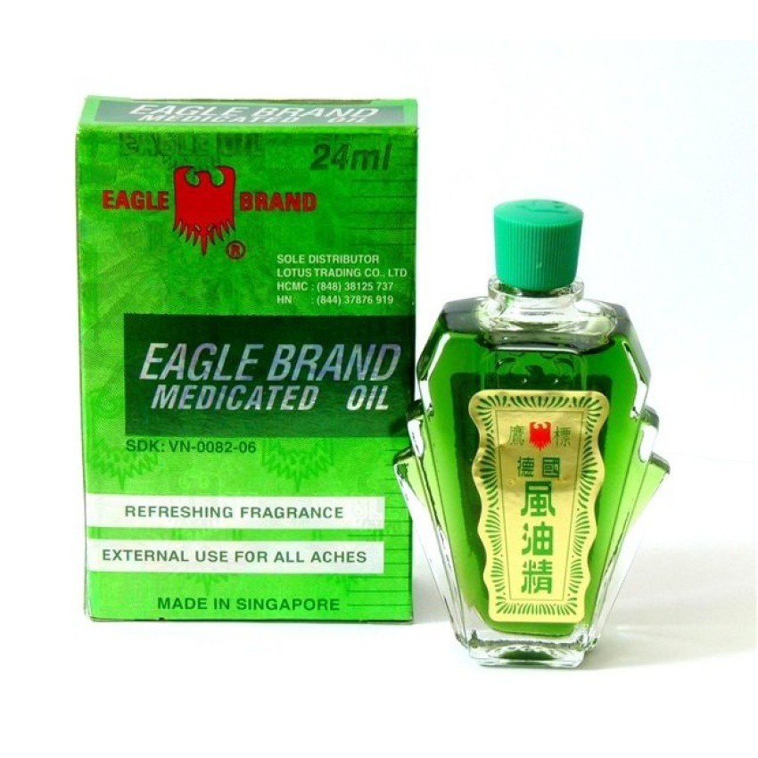 Dầu gió xanh hiệu con Ó Eagle Brand Medicated Oil 24ml (Singapore)