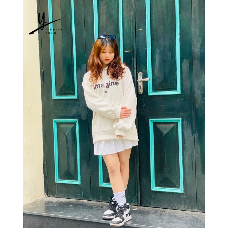 ÁO HOODIE NỈ imagine T-SHIRT YOLO, FORM RỘNG UNISEX | BigBuy360 - bigbuy360.vn