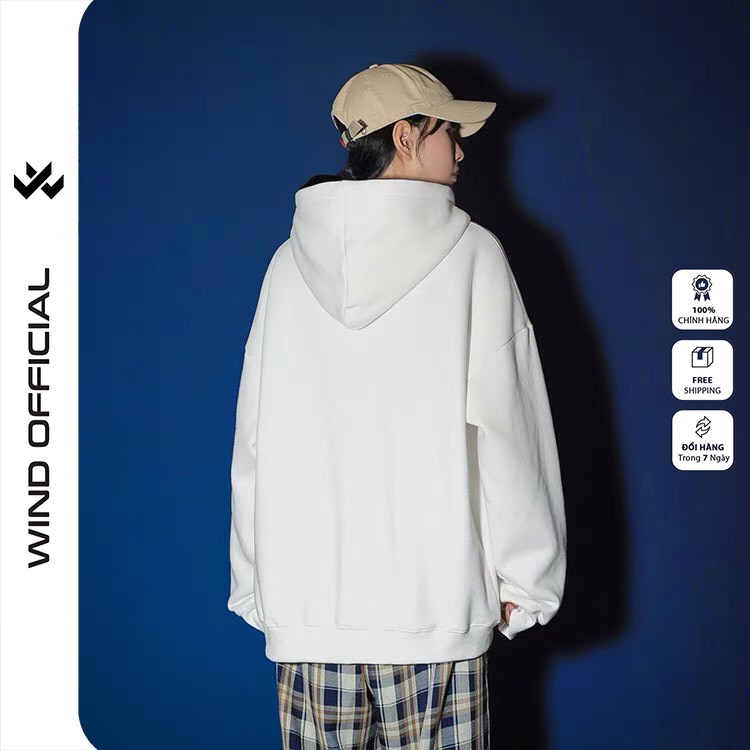 Áo hoodie unisex WIIS form rộng nam nữ nỉ BASIC thời trang thu đông oversize ulzzang