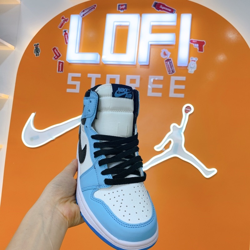 Giày Sneaker Jordan Xanh Dương Logo Đen [Full Box Phụ Kiện Freeship] Giày Thể Thao Nam Nữ Hot Trend