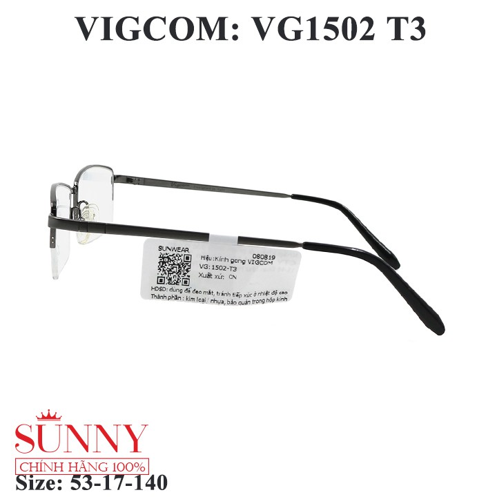 Gọng kính chính hãng nam nữ Vigcom VG1502 màu sắc thời trang ,thiết kế dễ đeo bảo vệ mắt