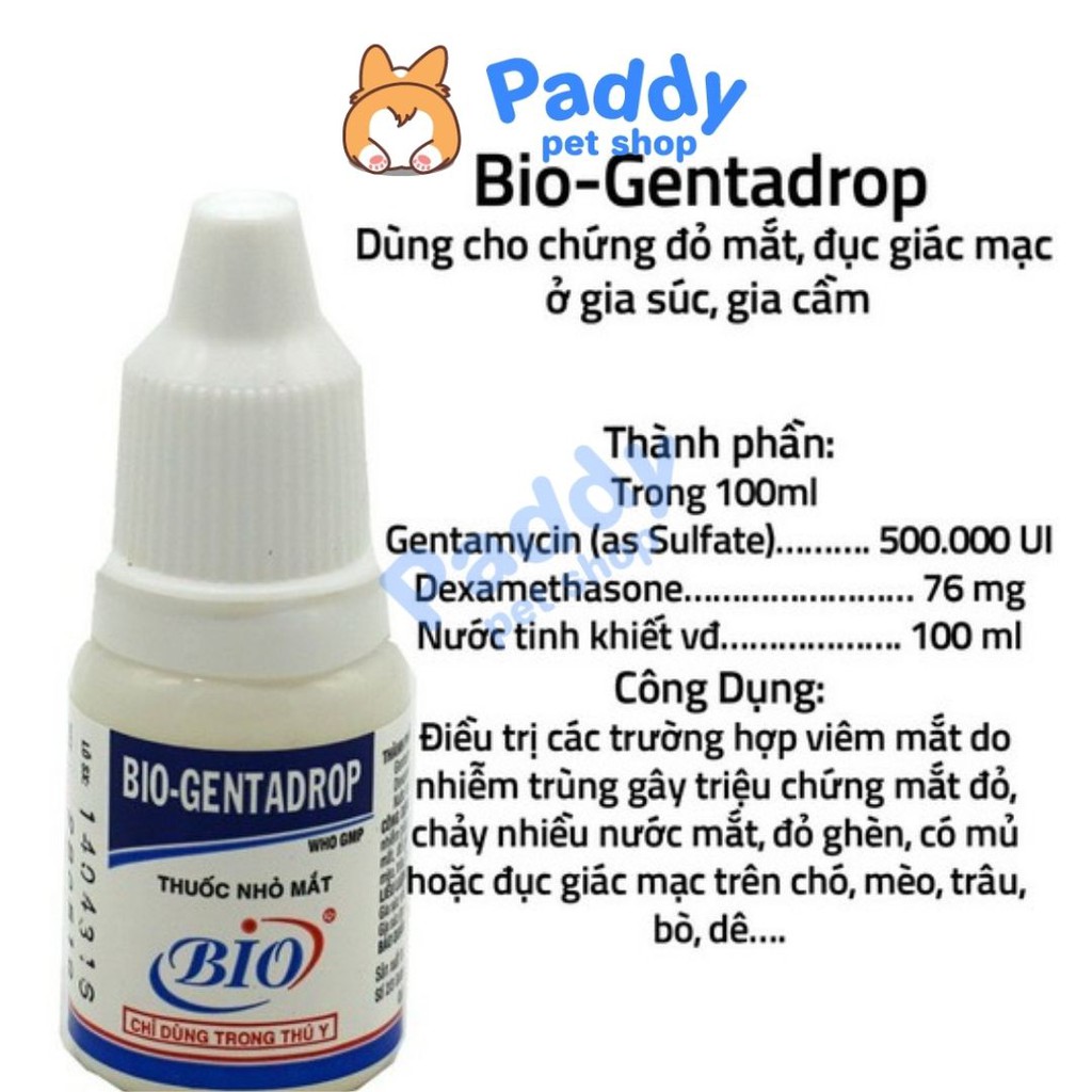 Nhỏ Mắt Bio Genta Drop Cho Chó Mèo (10ml)