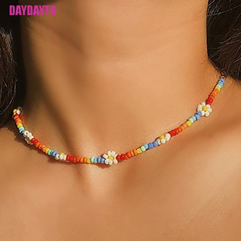 Vòng Cổ Choker Phối Hạt Và Hoa Phong Cách Boho Thời Trang Cho Nữ DIY
