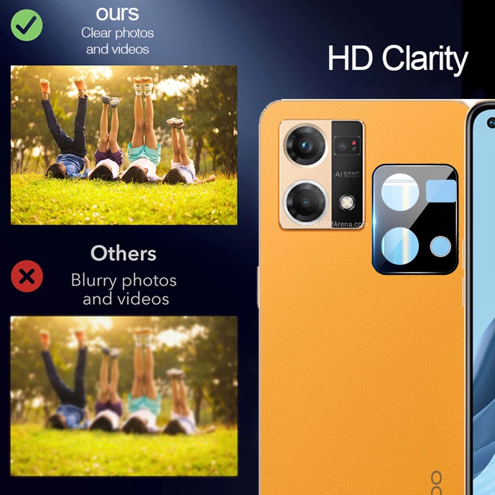 Kính Cường Lực 3D Viền Cong Bảo Vệ Camera Sau Cho Oppo Reno 8 7 8Z 7Z Reno8 Reno7 4G 5G Reno8 Z