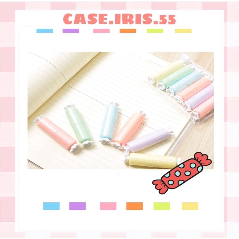 Set 6 Bút Dạ Quang Mini Viên Kẹo