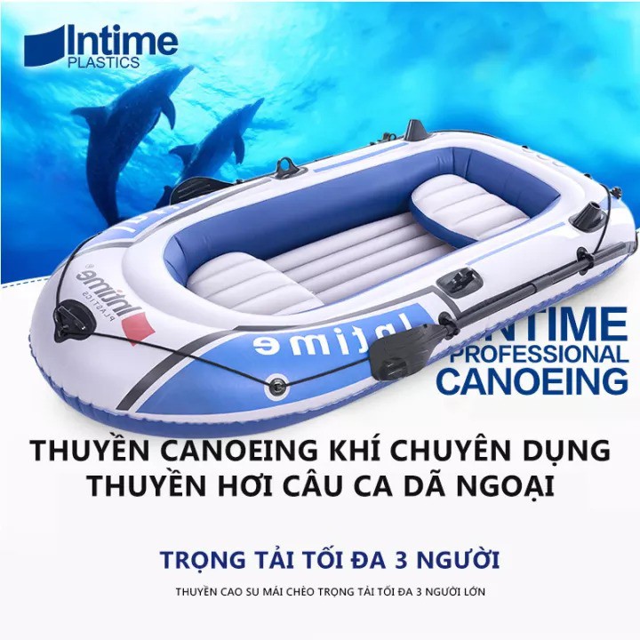 Thuyền hơi thuyền phao xuồng bơm hơi thuyền câu cá INTIME chứa 3người 4 người lớn dày hơn rộng hơn cao cấp chắc