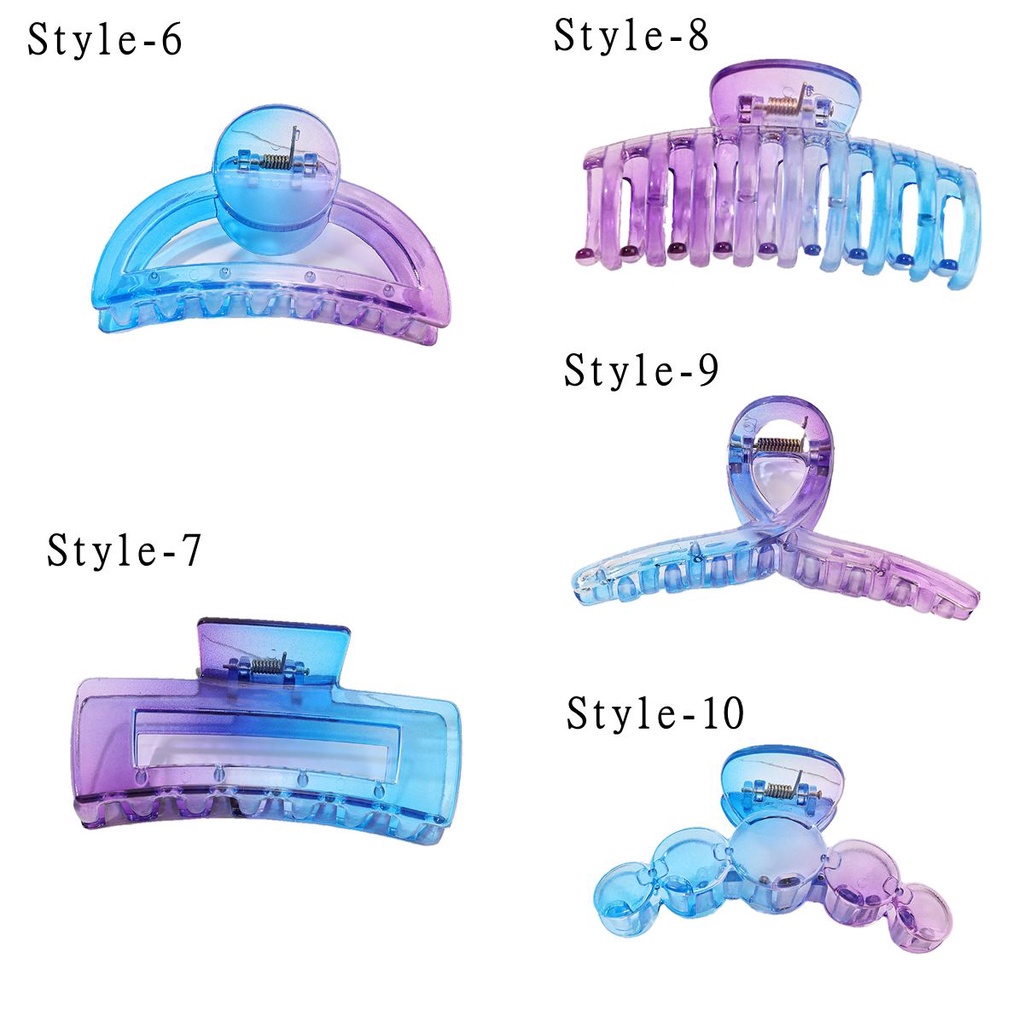 Kẹp tóc hình cá mập màu gradient trong suốt phong cách Hàn Quốc MIHAN1