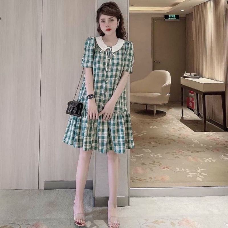 Váy Bầu Đẹp Mùa Hè Thiết Kế Công Sở Dáng Suông Đuôi Cá Chất Lụa Mát Mềm