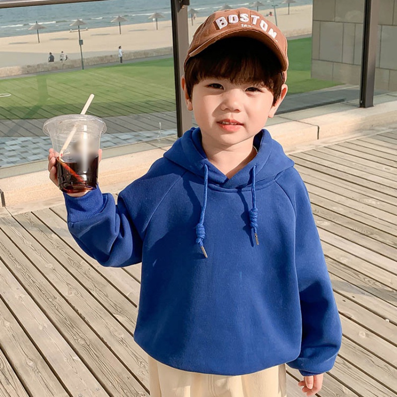 Áo Hoodie Tay Dài Dáng Rộng Màu Sắc Đơn Giản Dành Cho Bé