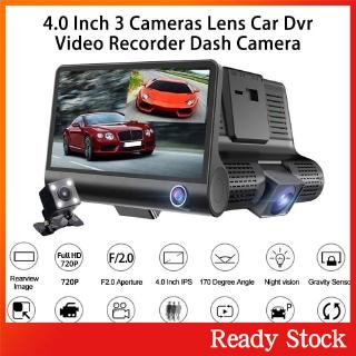 Ready Stock Dash Cam Car Dvr 3 Camera Lens IPS Rear View Multi Function