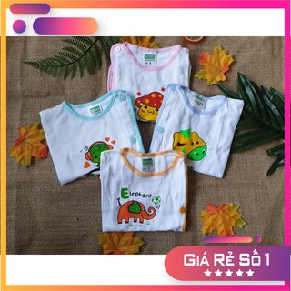 ÁO SƠ SINH BÁC SĨ TAY NGẮN BOSSINI/ ÁO CÚC LỆCH SƠ SINH