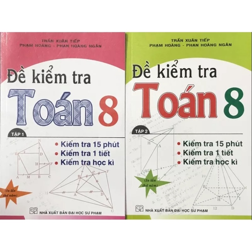 Sách - Combo Đề Kiểm Tra Toán 8 (Tập 1 +Tập 2)