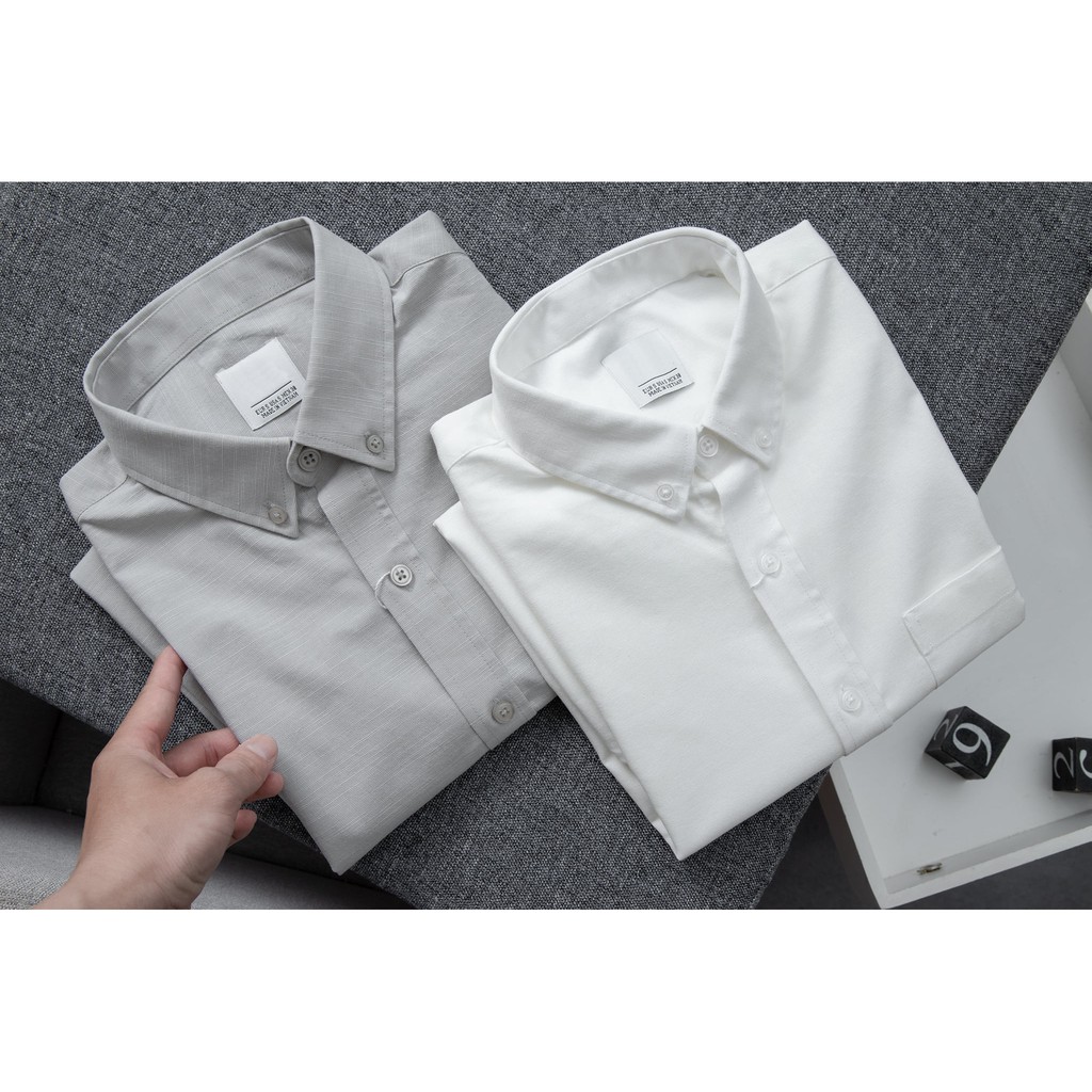 [Giảm 55%] Áo sơ mi linen tay ngắn MODA, sơ mi cao cấp co giãn, mềm mịn xám - MORROW | BigBuy360 - bigbuy360.vn