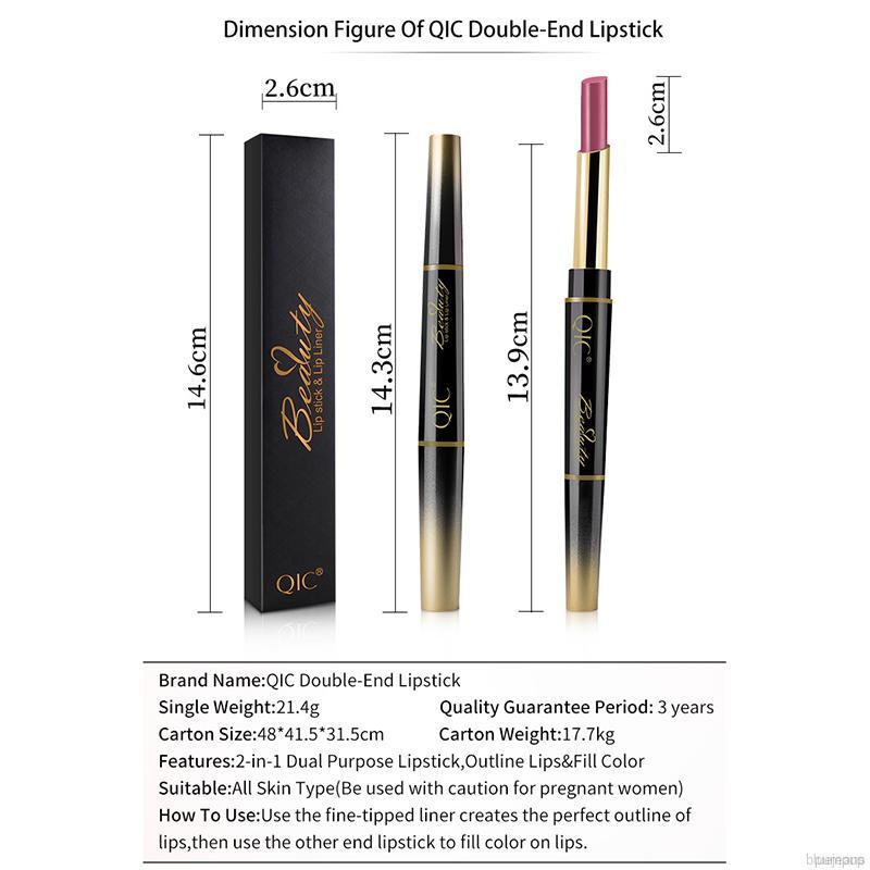 [Hàng mới về] Son Lì Hai Đầu Tích Hợp Bút Kẻ Viền Môi Và Son Môi Tông Lì Mịn Như Nhung Kháng Nước Kéo Dài 24h