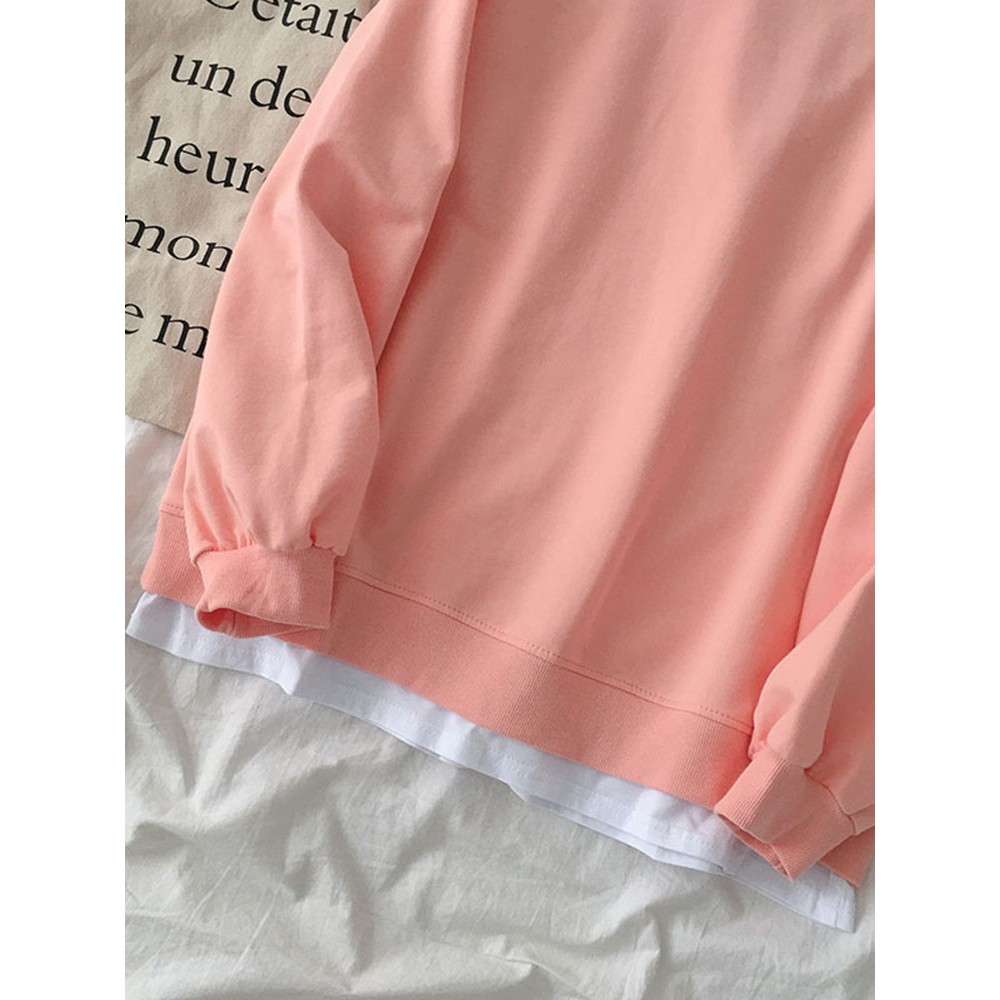 Áo nỉ trơn phối thun nhiều màu ulzzang 2647 | BigBuy360 - bigbuy360.vn