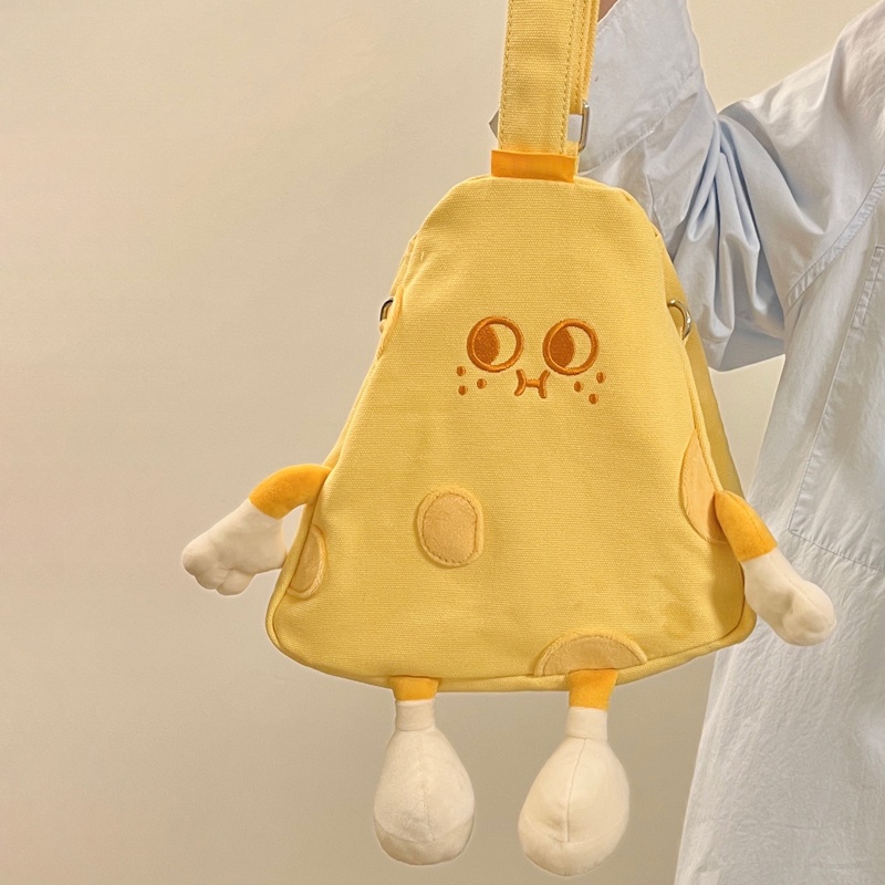 Túi vải đeo chéo/túi tote hình miếng pho mát