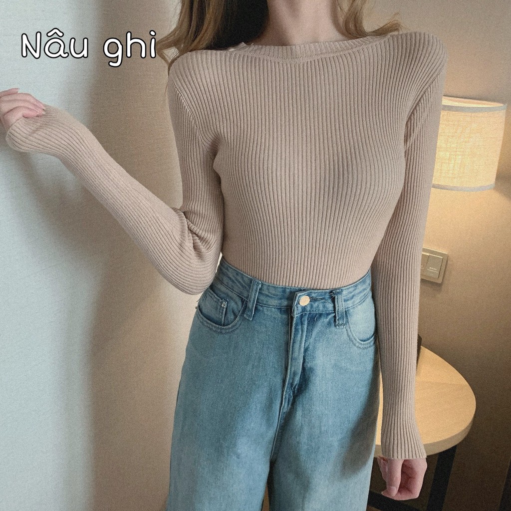 (FREESHIP+VIDEO THẬT) Áo len tơ, tăm cổ tròn | BigBuy360 - bigbuy360.vn